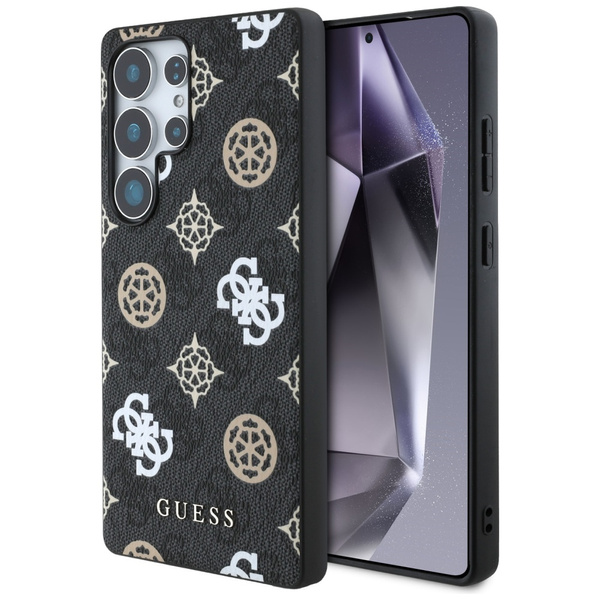 Etui Guess 4G Printed Colored Peony      Pattern MagSafe do Samsung Galaxy S25 Ultra czarny