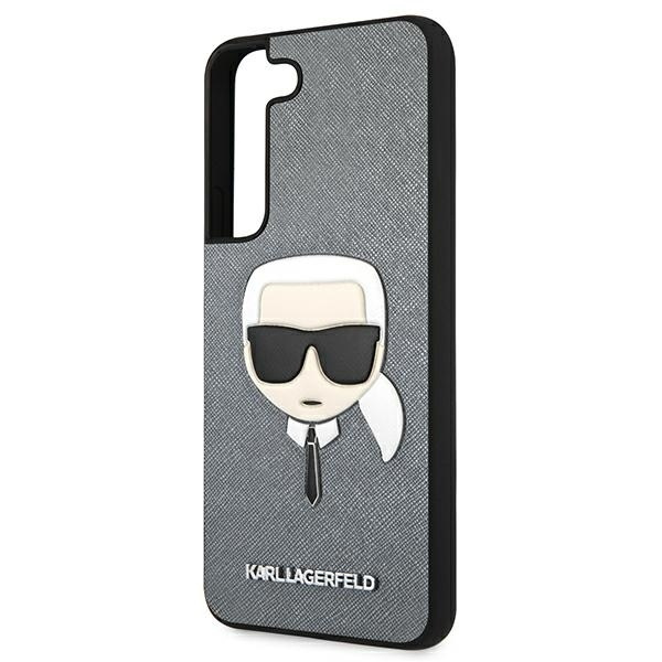KARL LAGERFELD KLHCS22SSAKHSL S901 S22 SREBRNY/SILVER HARDCASE SAFFIANO IKONIK KARL`S HEAD