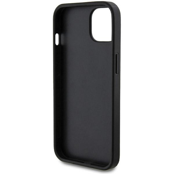 Guess GUHCP15SPSP4LGK iPhone 15 / 14 / 13 6.1" czarny/black hardcase Leather Perforated 4G Glitter Logo