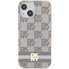 DKNY DKHMP15SHCPTSE iPhone 15 / 14 / 136.1" beżowy/beige hardcase IML Checkered Mono Pattern & Printed Stripes MagSafe