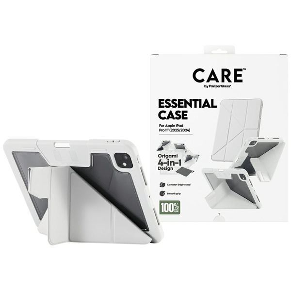 Etui Care by PanzerGlass Y fold do iPad  Pro 11" (2025/2024) jasnoszary