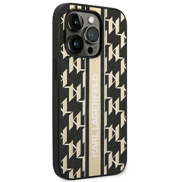 KARL LAGERFELD KLHCP14LPGKLSKW IPHONE 14 PRO 6,1" HARDCASE BRĄZOWY/BROWN MONOGRAM STRIPE
