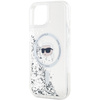 Karl Lagerfeld KLHMP15SLGKISGH iPhone 15 / 14 / 13 6.1" hardcase transparent Liquid Glitter Karl Head Magsafe