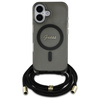 Guess GUHMP16SHCTSGNSK iPhone 16 6.1"    czarny/black hardcase Crossbody Cord Script MagSafe