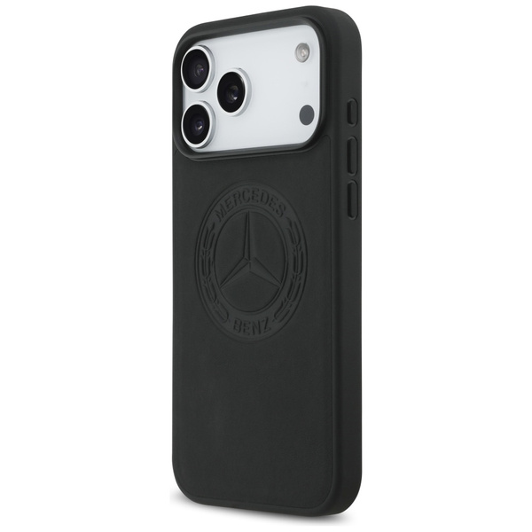 Etui Mercedes Leather Vintage Logo       MagSafe do iPhone 17 Pro Max czarny