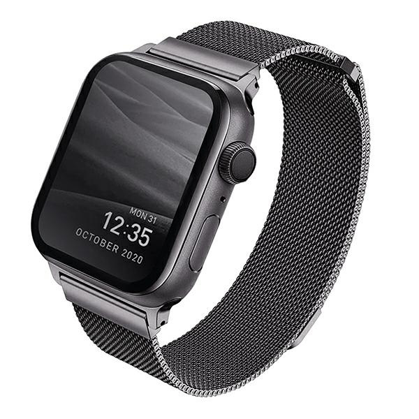 Pasek Uniq Dante Stainless Steel na Apple Watch 1/2/3/4/5/6/7/8/SE/SE2 38/40/41mm - grafitowy