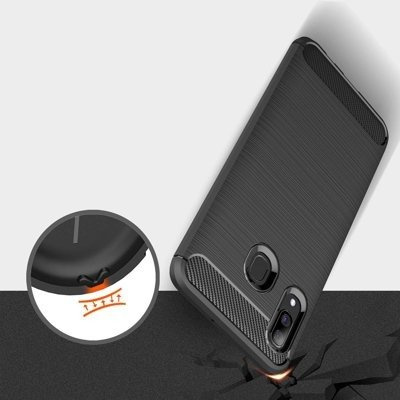 CASE ETUI CARBON LUX CZARNY SAMSUNG GALAXY A20 / A30