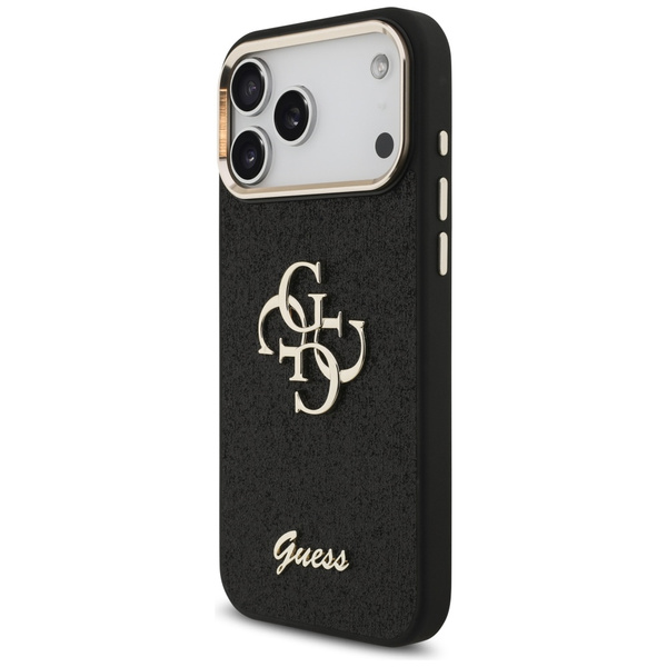 Etui Guess Fixed Glitter Big 4G Metal    Frame do iPhone 17 Pro Max czarny