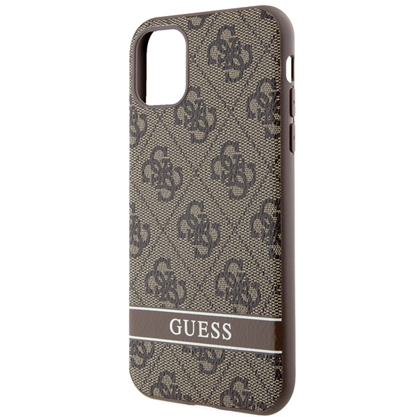Guess GUHCN61P4SNW iPhone 11 / Xrbrązowy/brown hardcase 4G Stripe