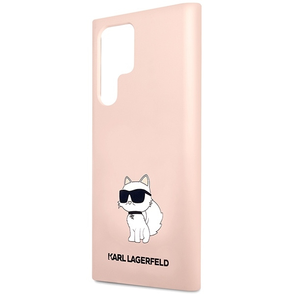 Etui Karl Lagerfeld Silicone Choupette na Samsung Galaxy S23 Ultra - różowe