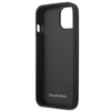 Etui Mercedes Leather Meshed Metal Logo na iPhone 13 - czarne