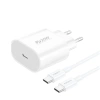 FONENG wall charger EU39 PD 20W 1xUSB-C + cable USB-C - USB-C White