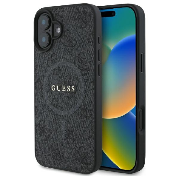 Guess GUHMP16SG4GFRK iPhone 16 6.1" czarny/black hardcase 4G Ring Classic Logo MagSafe