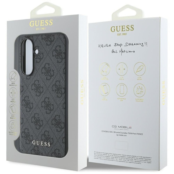 Etui Guess 4G Metal Gold Logo do Samsung Galaxy A36 czarny