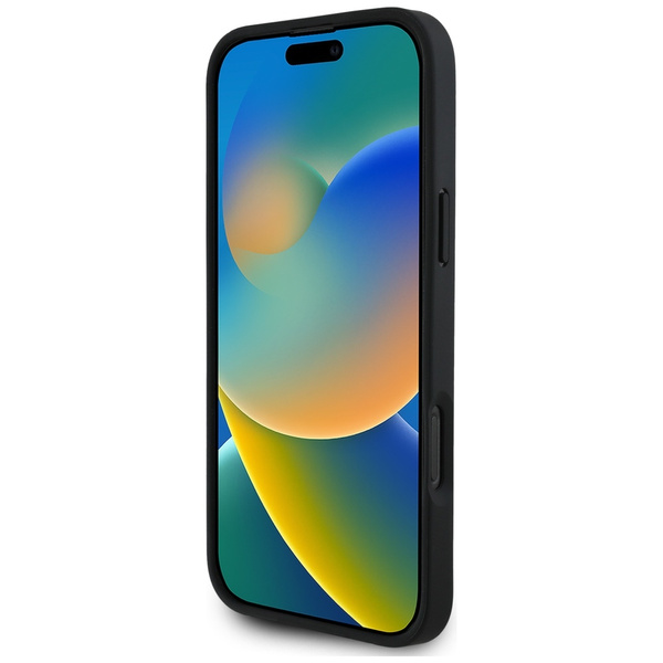 Etui Guess Grained Printed Flower        Pattern MagSafe do iPhone 16 Pro Max czarny