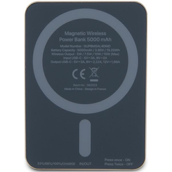 Guess Powerbank indukcyjny 15WGUPBM5AL4DMD 5000mAh złoty/gold MagSafe 4G Strassed Metal Logo