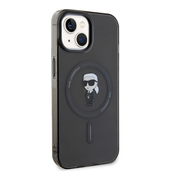 KARL LAGERFELD KLHMP14SHFCKNOK IPHONE 14 / 15 / 13 6.1" CZARNY/BLACK HARDCASE IML IKONIK MAGSAFE