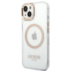 Guess GUHMP14MHTRMD iPhone 14 Plus / 15 Plus 6.7" złoty/gold hard case Metal Outline Magsafe