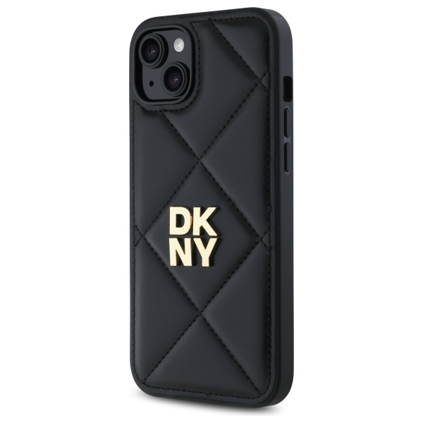 DKNY DKHCP15MPQDSLK iPhone 15 Plus 6.7"  czarny/black Quilted Stack Logo