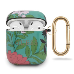Guess GUACA2TPUBKFL01 AirPods 1/2 cover zielony/green N.1 Flower Collection