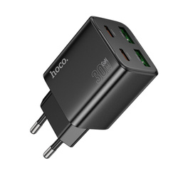 Ładowarka sieciowa do telefonu Hoco 2 x USB C + 2 x USB A QC3.0 PD 3A 30W N56 czarna