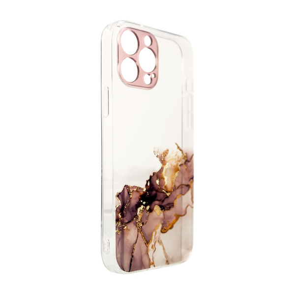 Marble Case etui do iPhone 12 Pro żelowy pokrowiec marmur brązowy