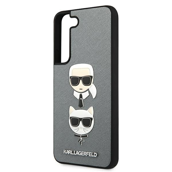 KARL LAGERFELD KLHCS22MSAKICKCSL S22+ S906 SREBRNY/SILVER SAFFIANO KARL & CHOUPETTE HEAD