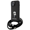 Etui Karl Lagerfeld Crossbody Saffiano Monogram Metal Pin Karl & Choupette na iPhone 15 - czarne