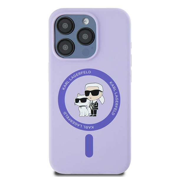 Karl Lagerfeld KLHMP15LSCMKCRHU iPhone 15 Pro 6.1" fioletowy/purple hardcase Silicone KC Heads Ring MagSafe