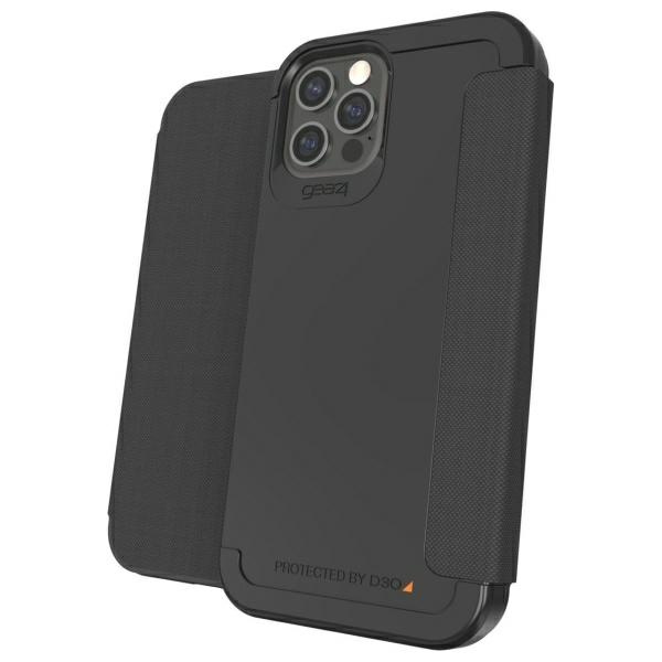 Etui Gear4 D3O Wembley Flip Wallet do    iPhone 12 / 12 Pro czarny/black