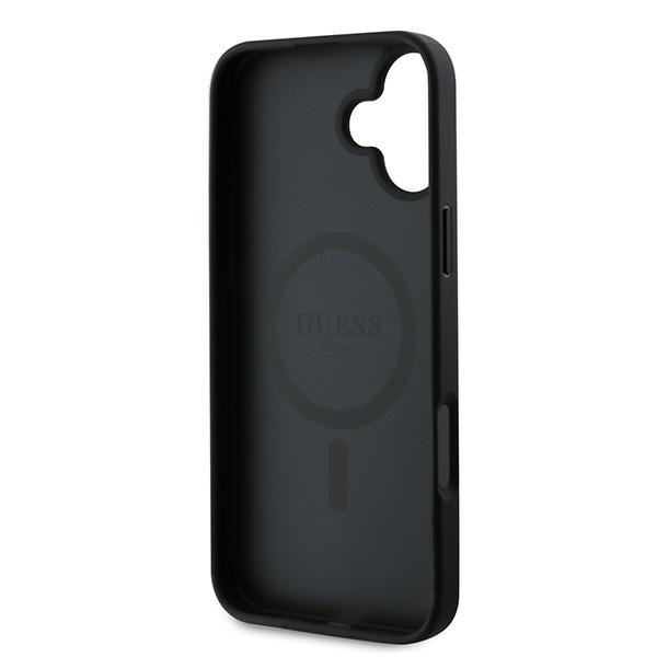 Guess GUHMP16MPGHSMMK iPhone 16 Plus 6.7" czarny/black hardcase Grained Ring MagSafe
