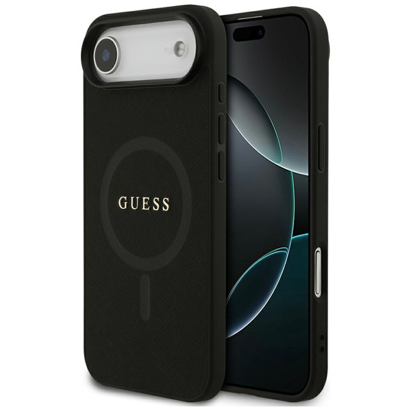Etui Guess Saffiano Classic Logo MagSafe do iPhone Air czarny
