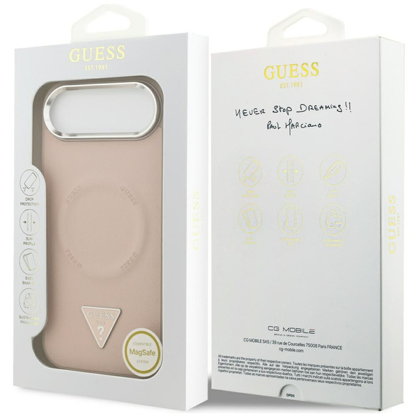 Etui Guess Triangle Logo MagSafe do      iPhone Air różowy