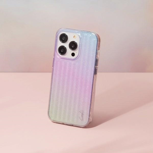Etui UNIQ Coehl Linear na iPhone 14 Pro - niebiesko-różowe