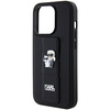 Karl Lagerfeld Gripstand Saffiano Karl&amp;Choupette Pins case for iPhone 14 Pro - black