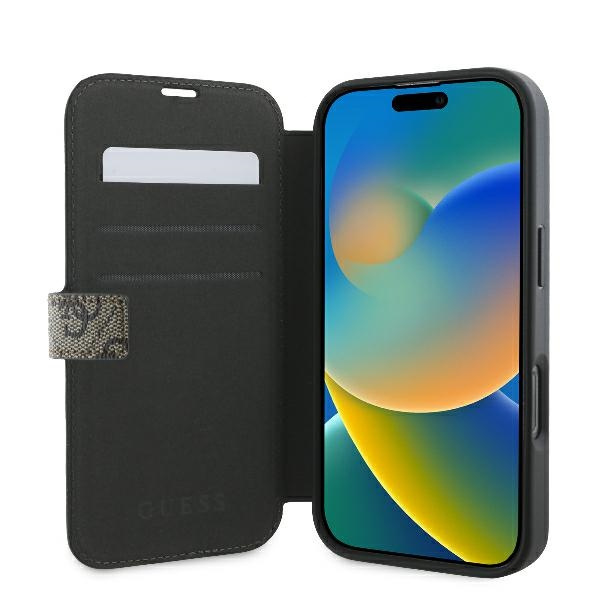 Guess GUBKP16L4GMGBR iPhone 16 Pro6.3" brązowy/brown book 4G Metal Logo