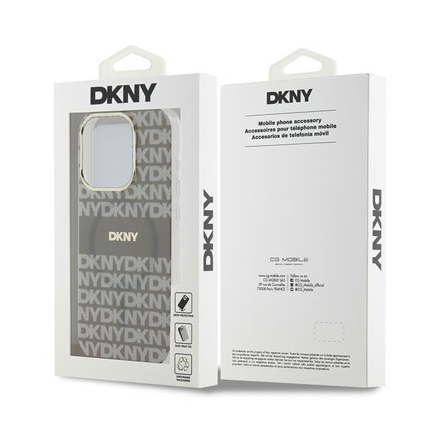 DKNY DKHMP15LHRHSEE iPhone 15 Pro6.1" beżowy/beige hardcase IML Mono & Stripe MagSafe