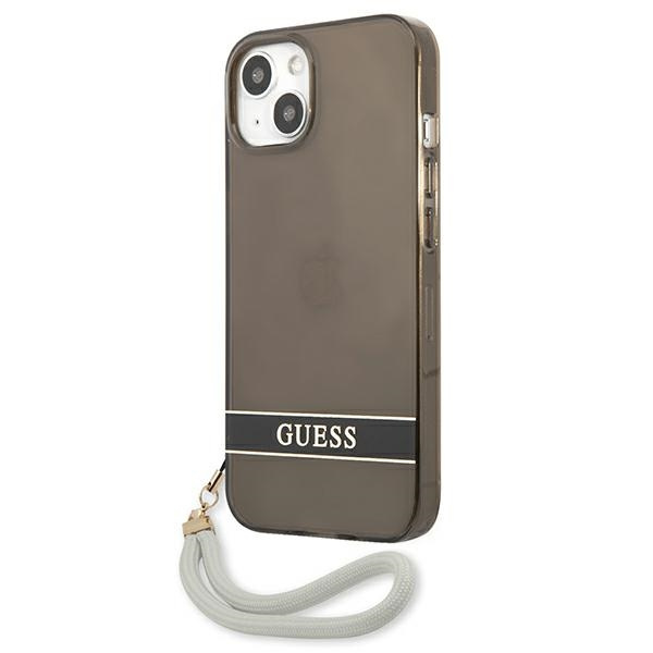 Guess GUHCP13SHTSGSK iPhone 13 mini 5,4" czarny/black hardcase Translucent Strap