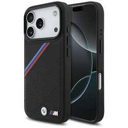 Etui BMW M Tricolor Metal Logo MagSafe do iPhone 17 Pro czarny