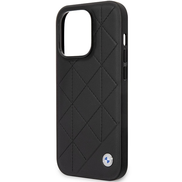Case BMW BMHCP14L22RQDK iPhone 14 Pro 6.1" black/black Leather Quilted
