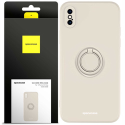 Spacecase Etui Silicone Ring iPhone XS Max bone