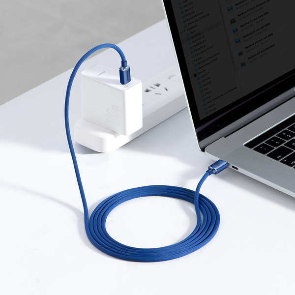 Baseus kabel Crystal Shine USB-C - USB-C 2,0 m 100W niebieski