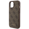 Zestaw Guess GUBPM5P15S4GEMGW iPhone15 6.1" hardcase + Powerbank 5000mAh MagSafe brązowy/brown 4G Metal Logo