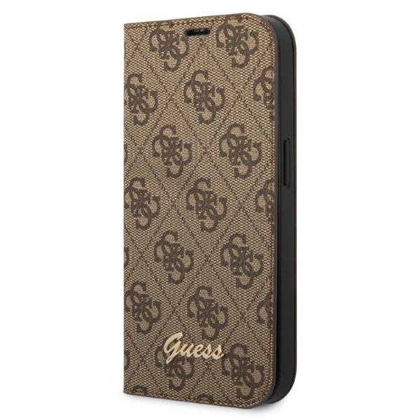 Guess GUBKP14SHG4SHW iPhone 14 / 15 / 136.1" brązowy/brown book 4G Vintage Gold Logo