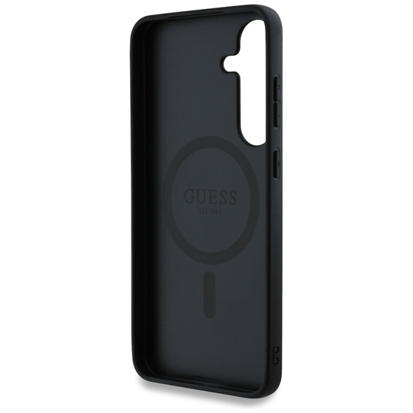 Etui Guess 4G Round Patch Classic Logo   MagSafe do Samsung Galaxy S25+ brązowy