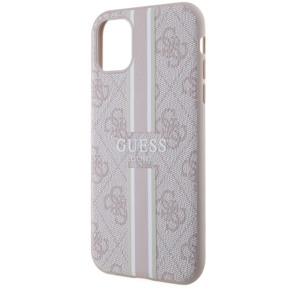 Guess GUHMN61P4RPSP iPhone 11 / Xrróżowy/pink hardcase 4G Printed Stripes MagSafe
