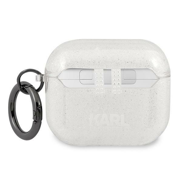 KARL LAGERFELD KLA3UKHGS AIRPODS 3 COVER SREBRNY/SILVER GLITTER KARL`S HEAD