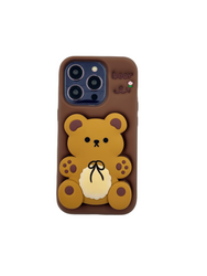 ETUI CASE 3D BEAR Z UCHWYTEM IPHONE 15