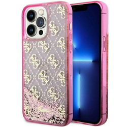 Guess GUHCP14XLC4PSGP iPhone 14 Pro Max6.7" różowy/pink hardcase Liquid Glitter 4G Transculent