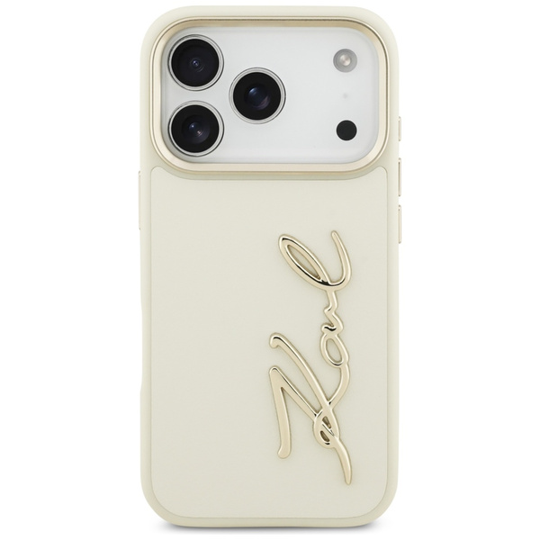 Etui Karl Lagerfeld Karl Script Logo do iPhone 17 Pro beżowy